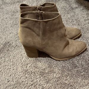 New Directions Suede Tan Ankle Booties